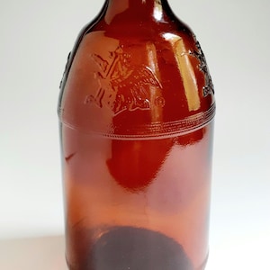 Anheuser Busch Budweiser Amber Beer Bottle 1977, Embossed Eagle 3 sides
