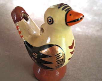 Ceramic Bird Whistle, Hand-Painted, from Peru