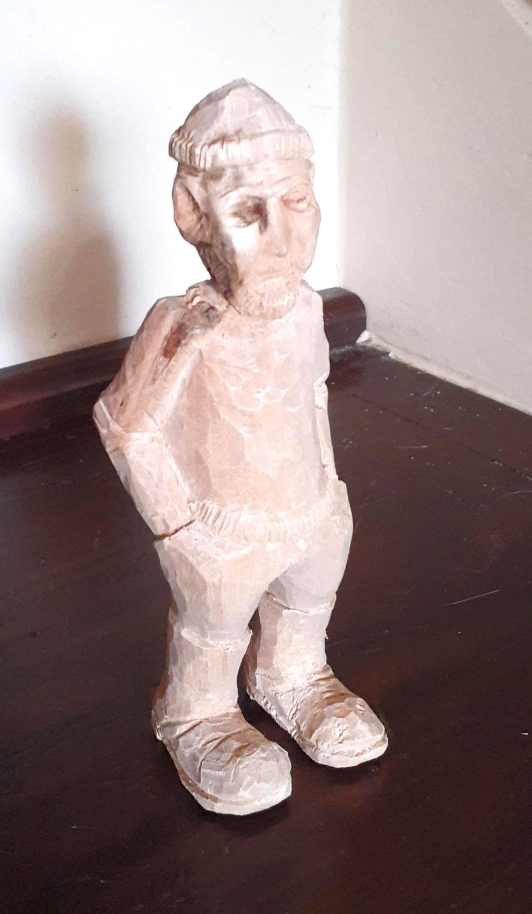 Folk Art Wood Carving of an Old Man With His Hands in His Pockets - Etsy