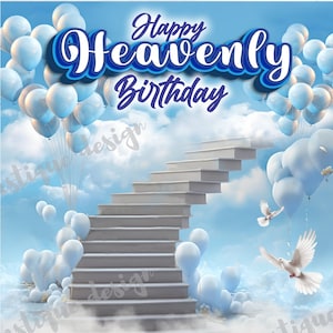 Alles Gute zum Geburtstag PNG, Blauer Himmel Hintergrund Vorlage, RIP Shirt Design, 04 Dateien enthalten, Instant Download