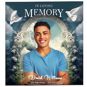 In loving Memory PNG, Memorial background Template to Add Pictures, Funeral Design, Rest in Peace, RIP, Instant Download, 05 Files