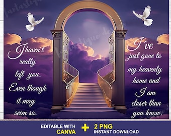 Memorial Poem PNG, In loving Memory Background, Purple Memorial EDITABLE Template, Funeral Gift Shirt Design Digital File, Instant Download