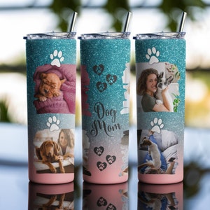 Dog Mom Tumbler Wrap Pink Glitter 20 Oz Skinny, Pet Mom 04 Pictures ...