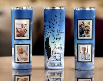 Memorial Tumbler Wrap, Memorial Sublimation Tumbler designs, Your Wings Were Ready, 20 oz skinny, In Loving Memory, Digital File