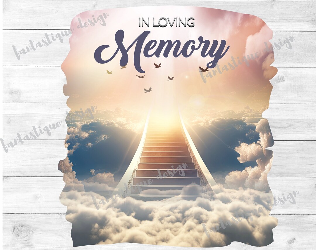 In Loving Memory PNG Design, Sunset Memorial Background, Yellow Heaven ...