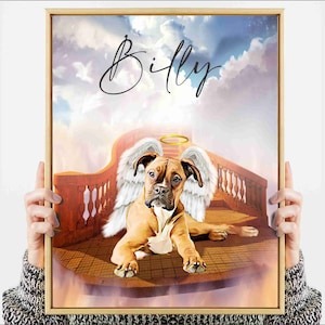 Custom Pet Portrait from Photo | Cat in Heaven | Dog in Heaven | Dog Angel | Cat Angel Design Ready in 1-2 Bussiness Day | Digital File Only