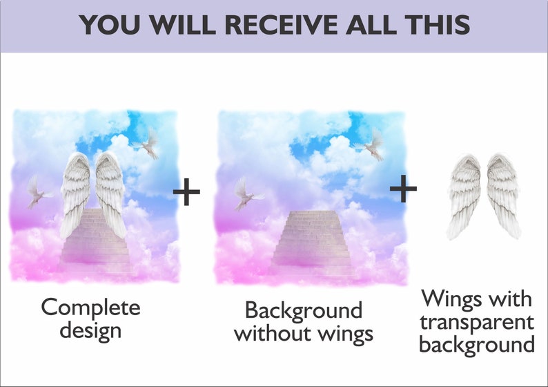 Memorial Background PNG Angel Wings PNG Purple RIP - Etsy
