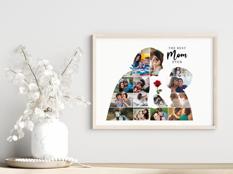 Mothers Day Photo Collage Canva Template, Mom Gift Idea, Drag and Drop ...