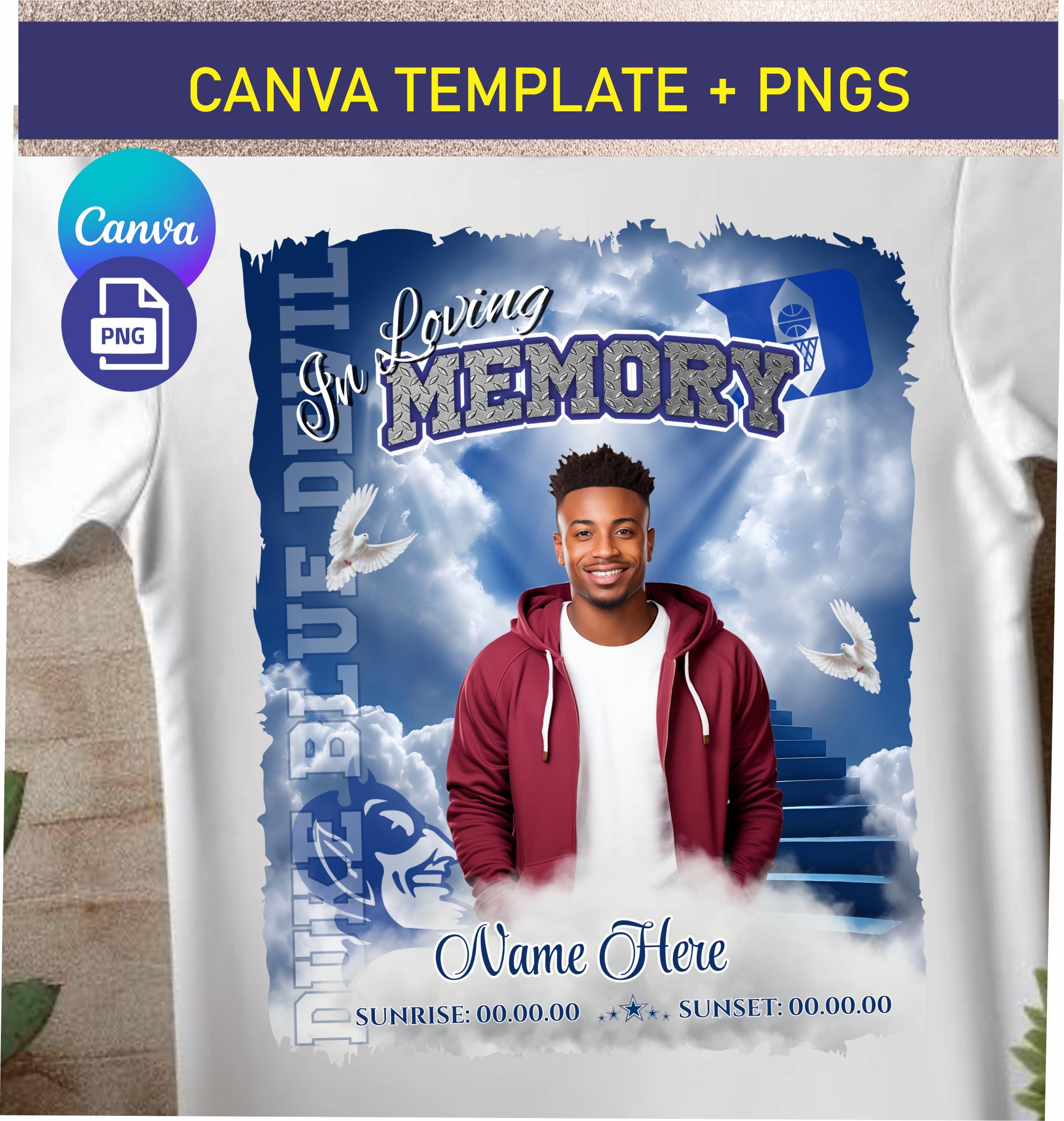 In Loving Memory Shirt Design, Blue Devil Basketball, Memorial Editable ...