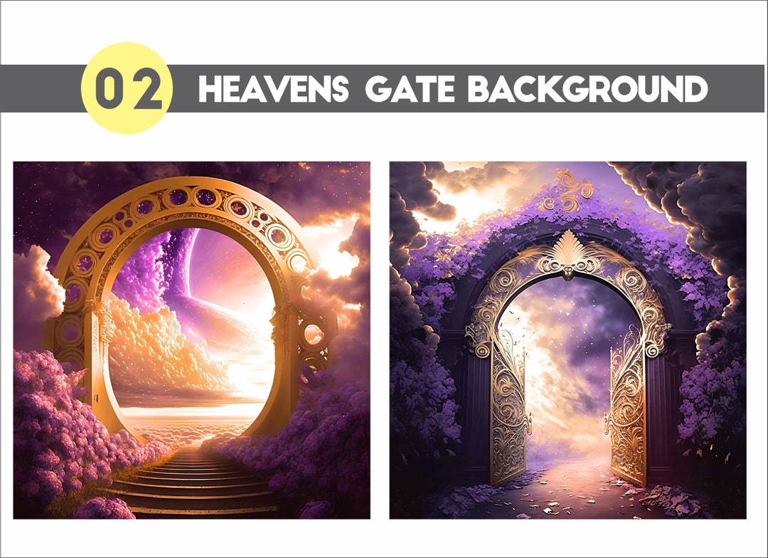 Heavens Gate Background PNG Bundle | Set of 02 in Loving Memory Purple ...