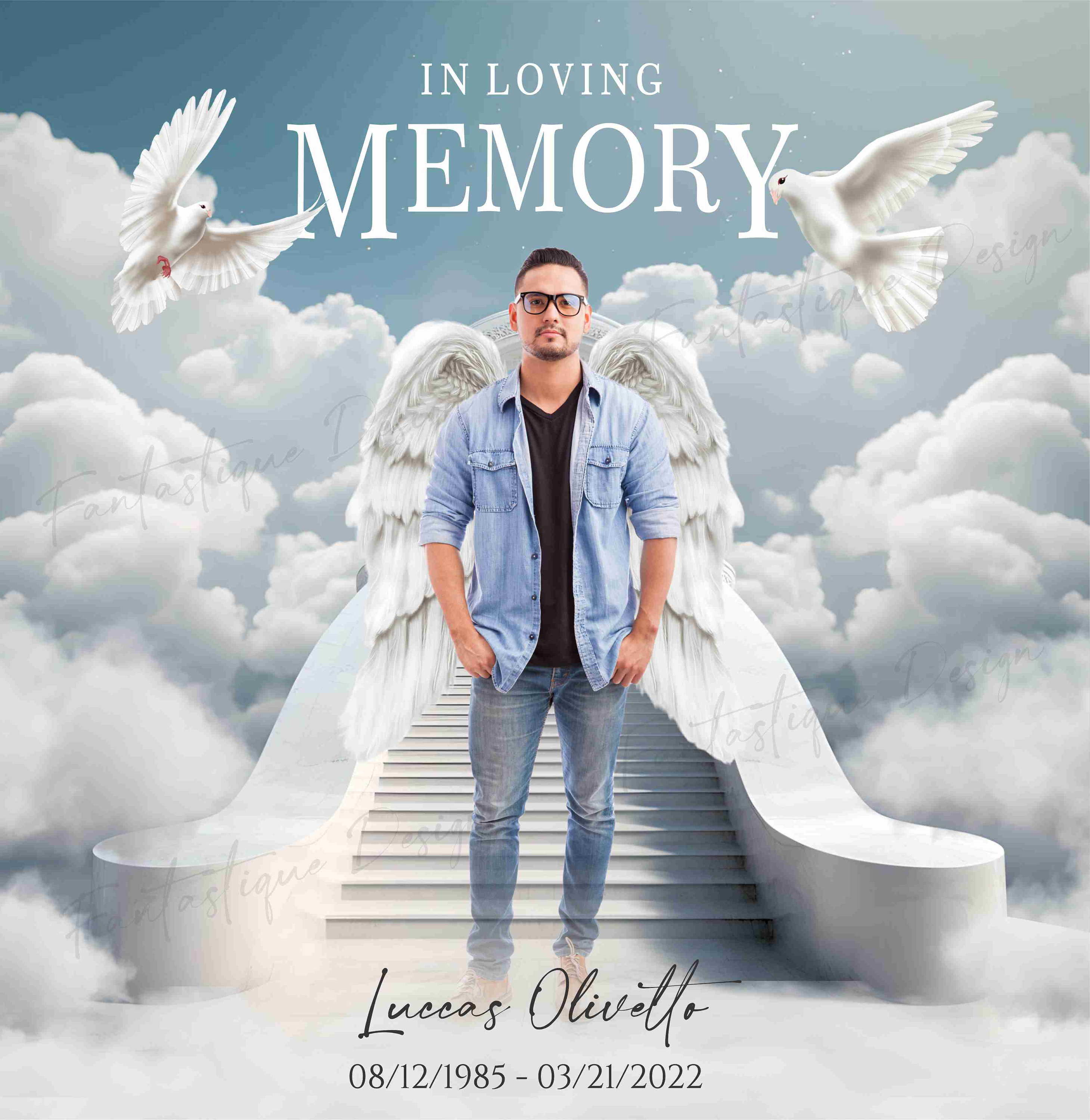 In Loving Memory PNG, Memorial Design, Add Pictures and Words, White Stairs  to Heaven Background, 4 Files to Instant Download, DIGITAL FILES - Etsy  Sweden, image size:2919x3000