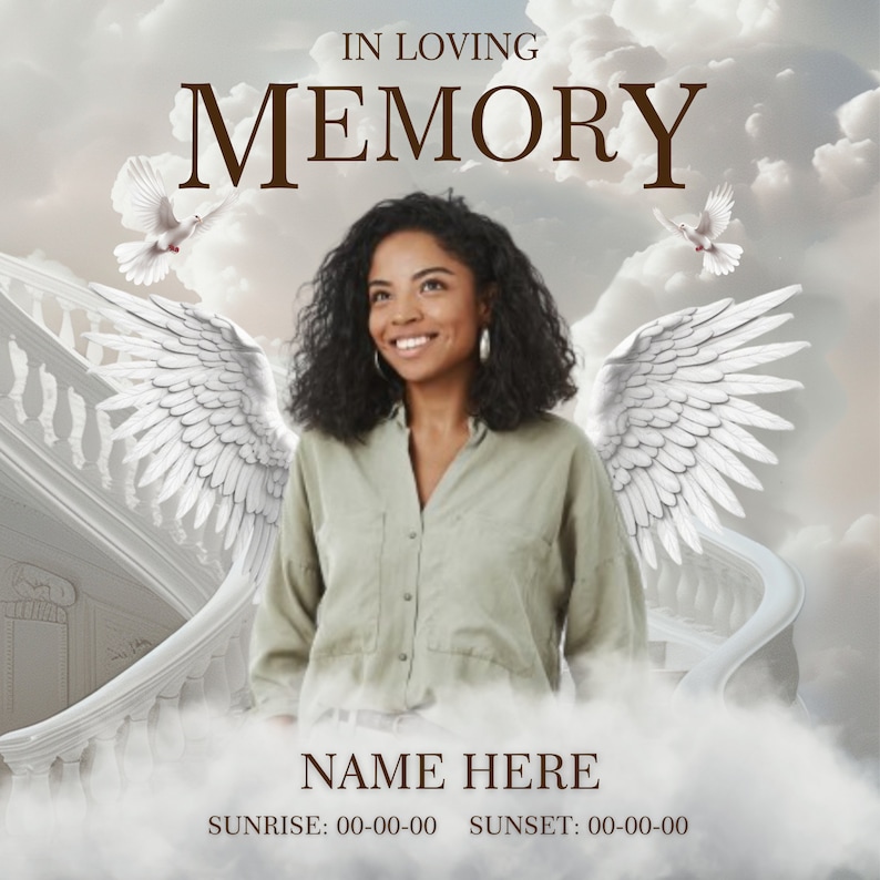 In Loving Memory Design Bundle, EDITABLE Memorial 12 Templates Heaven ...
