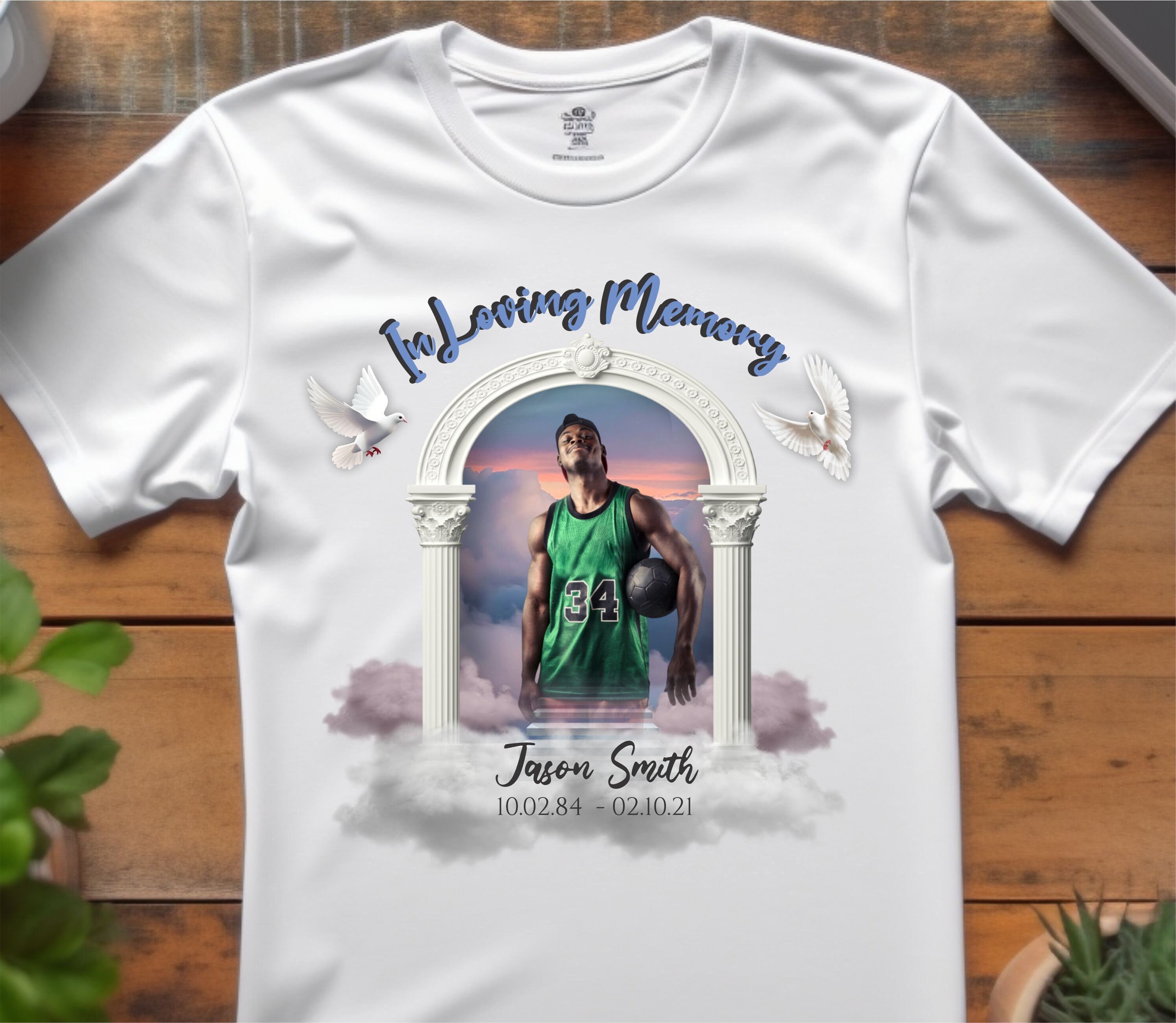 In Loving Memory PNG, Memorial Shirt Design, Heavens Gate Background Shirt Design, Funeral Gift, Smooth Outlines, 2 Files, Instant Download
