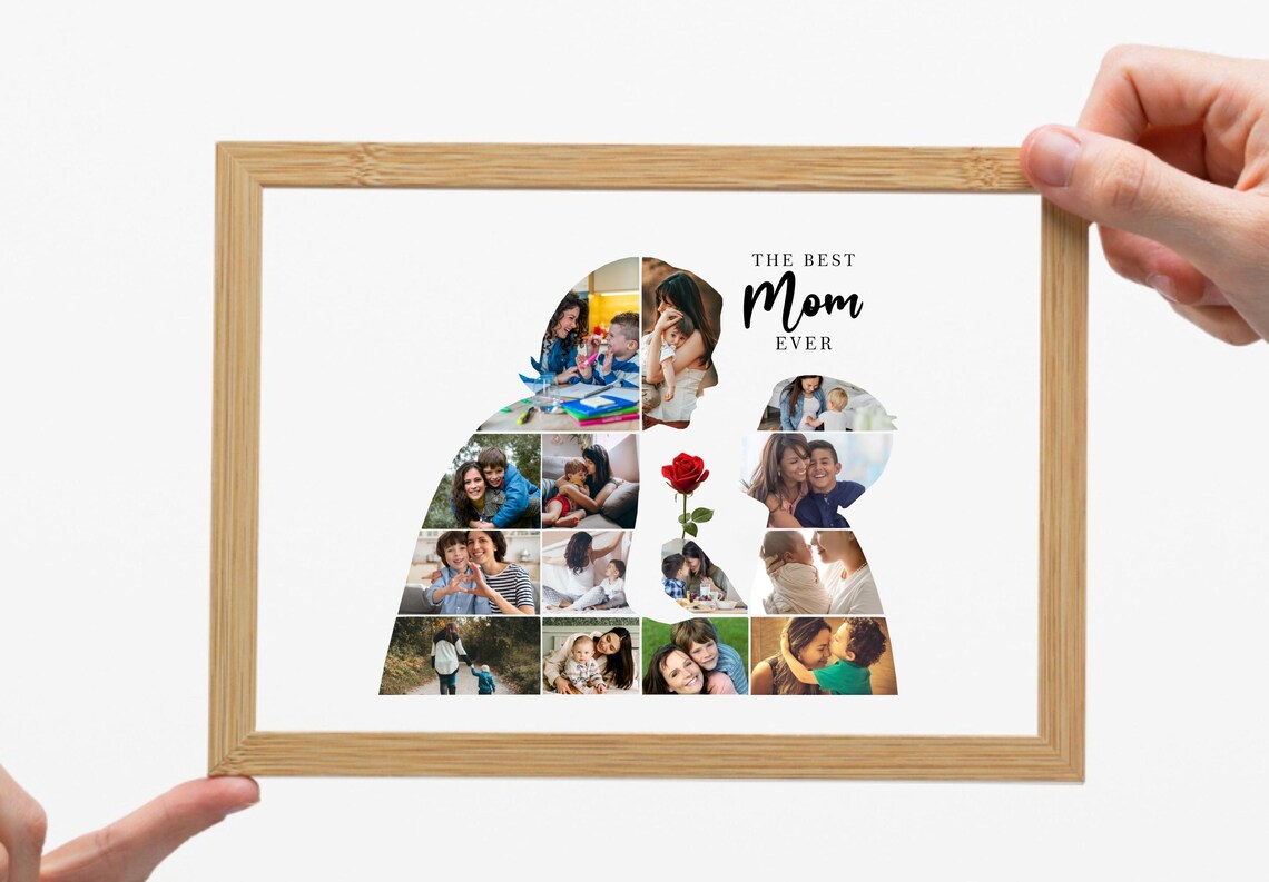 Mothers Day Photo Collage Canva Template, Mom Gift Idea, Drag and Drop ...