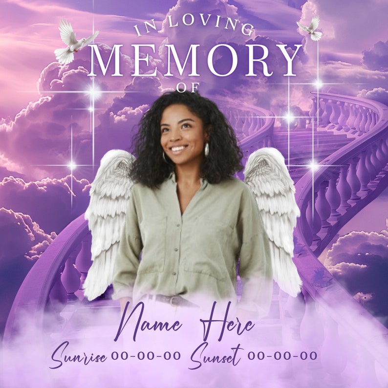 In Loving Memory Design Bundle, EDITABLE Memorial 12 Templates Heaven ...