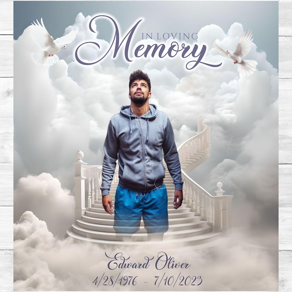 In loving Memory PNG, Memorial Template, Angel Wings, Funeral Shirt Design Digital File, Instant Download, 04 Files Included