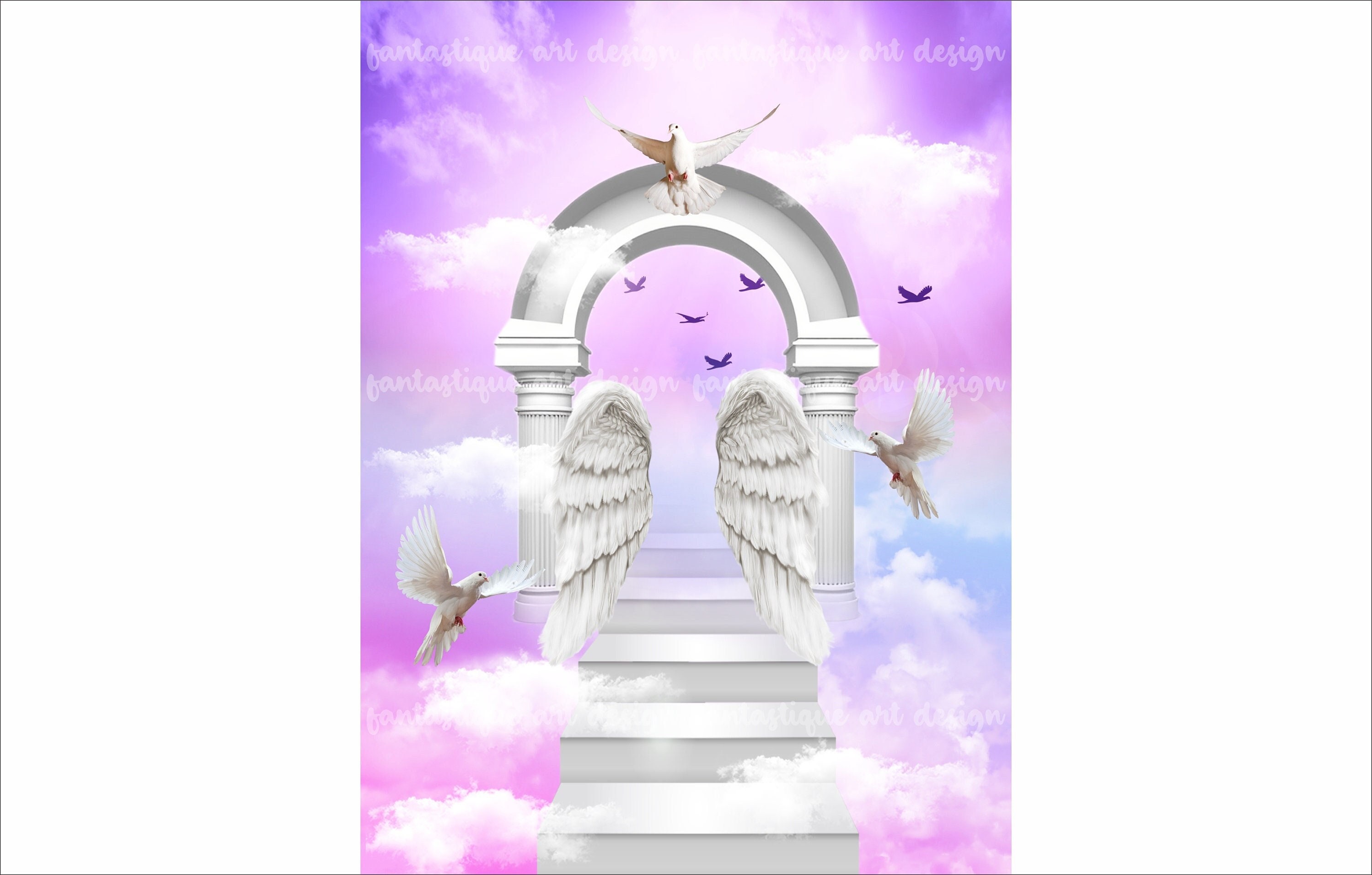 Stairway to Heaven Memorial Background Gráfico por Felicitube · Creative  Fabrica