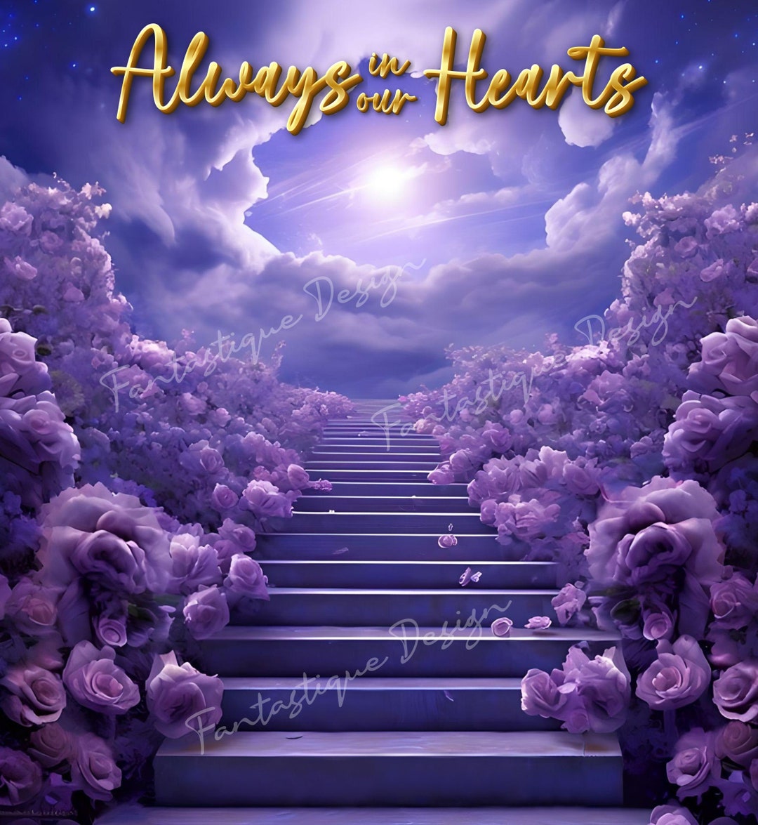 Purple Memorial PNG, Always in Our Hearts, Memorial Background, Funeral ...