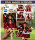Graduation Fan Template Editable, 6 Custom Editable Senior 2026 Class Design, Graduate Canva Editable Template  (Digital Download)