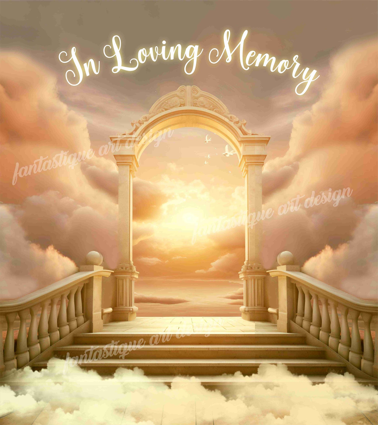 In Loving Memory PNG, Sunset Memorial Background, Golden Gate Heaven ...