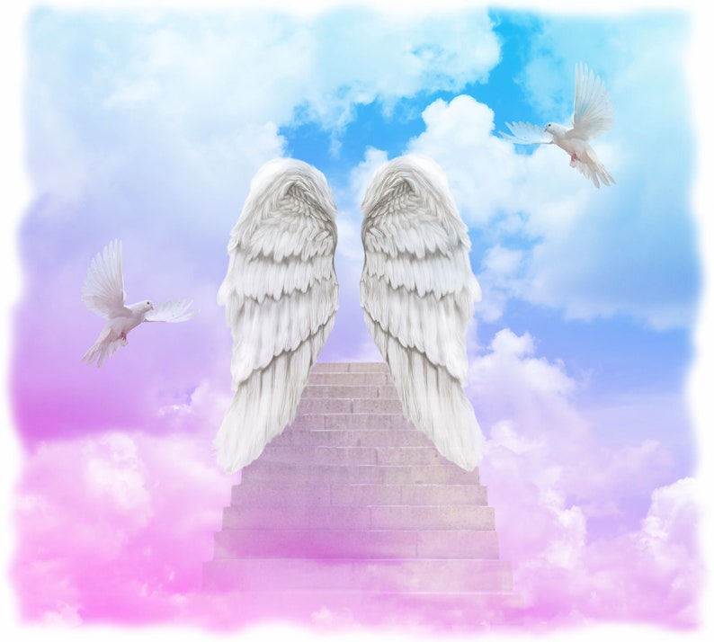 Memorial Background PNG Angel Wings PNG Purple RIP Etsy