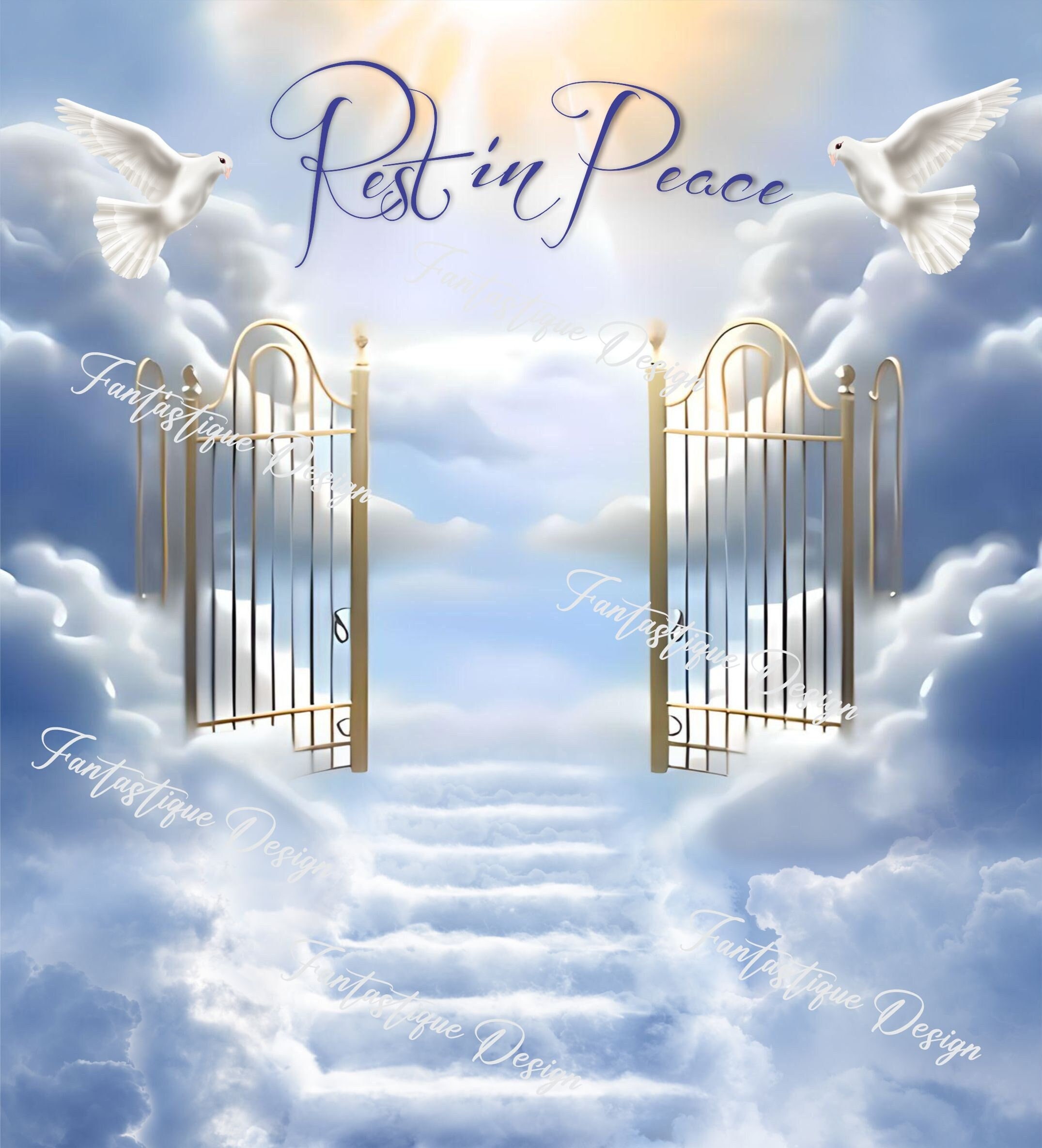 Memorial Background PNG Heaven Backdrop Design Rest in Peace 