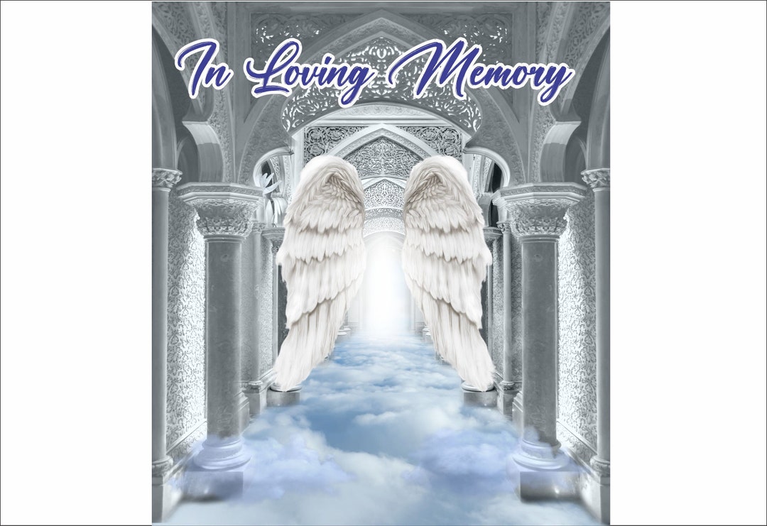Heaven Background Heaven Gate Angel Wings in Loving Memory Background