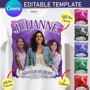 In loving Memory, Memorial EDITABLE Canva Template, RIP heaven Background, RIP Funeral Shirt Design, Instant Download