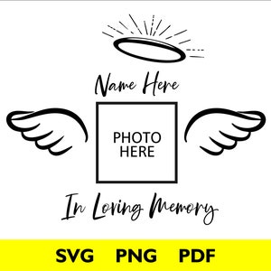 In liebevoller Erinnerung SVG - Herz Flügel Foto - Gedenktag - Sofort Download