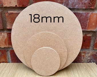 MIAMA 18mm MDF Circles Square Edge wooden shape 10,15,20,25,30,35,40,50,60cm 1, 3 or 5 packs