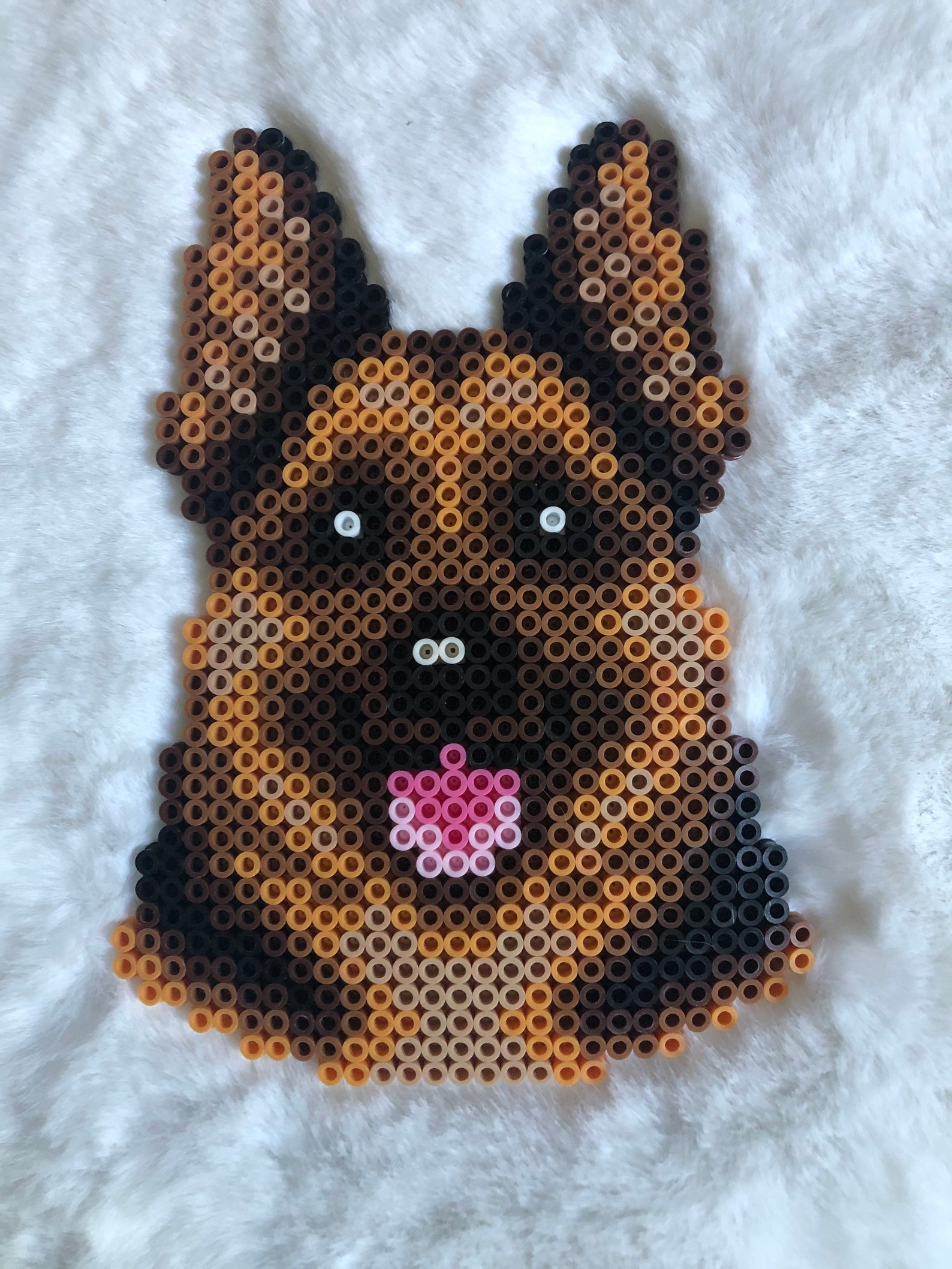 German Shepherd Dog Perler Bead Art Fridge Cute Dog Etsy