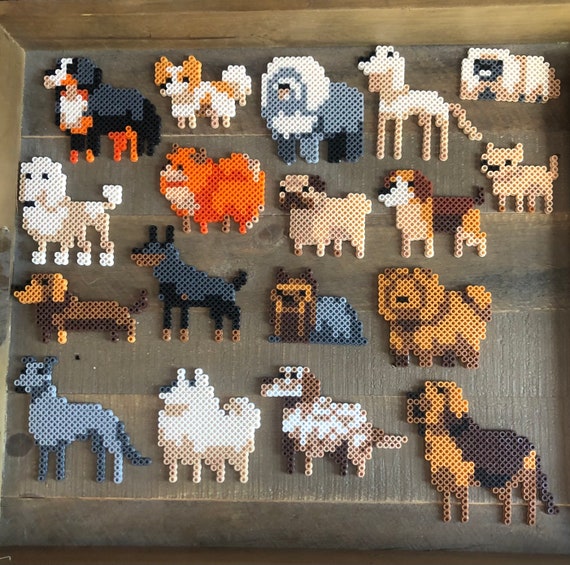 Dog Video Game Sprites Perler Bead Art Wall Art Dog Breeds Etsy Australia