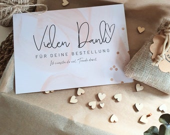 Tarjeta de agradecimiento, pedido de agradecimiento, hecho a mano con amor, propietario de una pequeña empresa, autónomo, embalaje de amor.