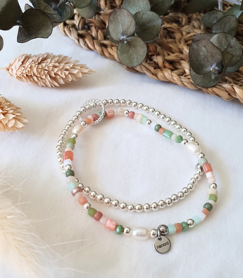 Acryl Perlen Armband & Halskette Set - Mädchen Schmuck In Pastellfarben