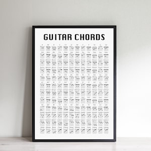 Gitarrenakkord Poster, ultimatives Gitarrenakkord Poster, Geburtstagsgeschenk für Gitarrist