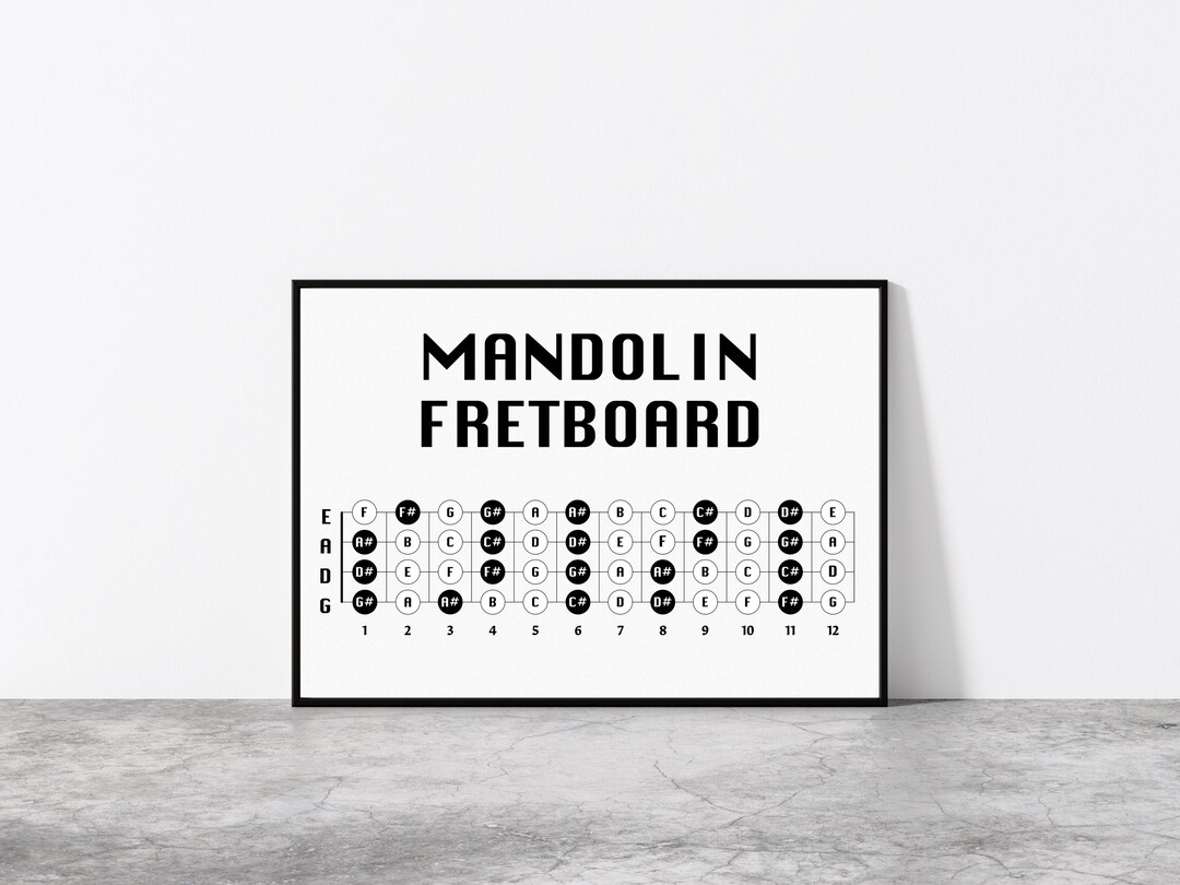 Mandolin Fretboard Note Map Poster – GDAE Tuning Chart for Beginners ...