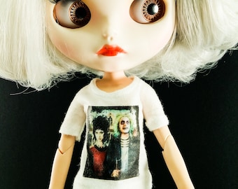 Blythe Short Sleeve TShirt GOTHIC BEETLEJUICE,Petite Blythe TShirt,Middie Blythe Dresses,Licca Tshirt,Blythe,Blythe Fashion,Blythe Clothing