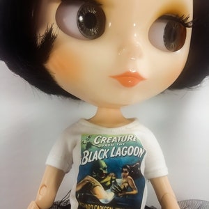 Blythe Short Sleeve T-Shirt CREATURE from the BLACK LAGOON,Petite Blythe TShirts,Middie Blythe Tshirt,Licca Tee,Blythe Fashion,BlytheClothes