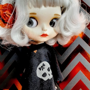 Blythe vestido de Halloween CALAVERAS, vestido Blythe, vestidos retro Blythe, traje Blythe, moda Blythe, vestidos Blythe, Blythe, ropa Blythe