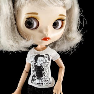 Mini t-shirt à manches longues Blythe MERCREDI LISA, petite t-shirt Blythe, BlytheMiddie, t-shirt Licca, Blythe, mode, vêtements Blythe, t-shirt Blythe