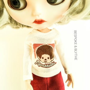 Blythe Long Sleeve T-Shirt MONCHICHI,Petite Blythe TShirt,Middie Blythe Dresses,Licca Tshirt,Blythe Fashion,Blythe Clothing, Blythe Tshirts