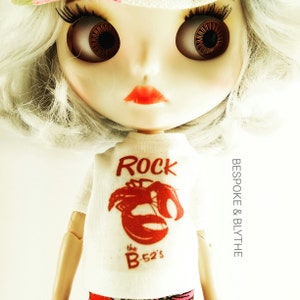 Blythe Short Sleeve T-Shirt ROCK LOBSTER,Petite Blythe TShirts,Middie Blythe Tshirt,Licca Tshirt,Blythe Fashion,Blythe Clothes, BlytheTshirt