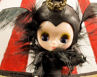 Blythe Circus Collection, RAVEN QUEEN costume, Petite Blythe Fashion,Petite Blythe Dress,Petite Blythe Outfit,Petite Blythe Style,Blythe