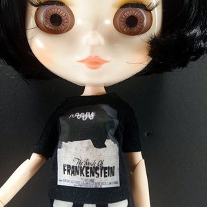 Blythe Short Sleeve T-Shirt  BRIDE OF FRANKENSTIEN,Petite Blythe TShirt,Middie Blythe Dresses,Licca Tshirt,Blythe Fashion,Blythe Clothing