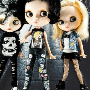 Blythe PUNK TOP/BOTTOM Set,Blythe Anarchy Collection, Punk Outfit,Blythe Doll Outfits,Blythe Doll Fashion,Blythe Fashion,Blythe Style,Blythe