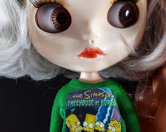 Blythe T-shirt met korte mouw TREEHOUSE OF HORROR 3, Blythe T-shirts, Blythe T-shirts, Blythe-t-shirt, aangepaste outfits van Blythe, Blythe Fashion,