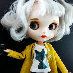 Camiseta de manga larga Blythe &quot;WUSS PUSS&quot;, camiseta Blythe pequeña, vestidos Blythe medianos, camiseta Licca, Blythe, moda Blythe, ropa Blythe