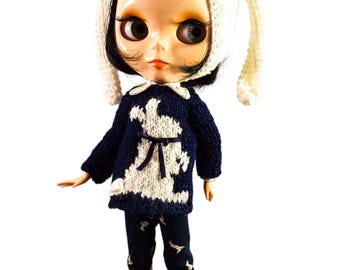 Blythe WHITE RABBIT OUTFIT, Blythe Outfit,Blythe, Blythe Dress, Blythe Stockings, Blythe Skirt, Blythe Wardrobe, Blythe Fashion, Blythe S