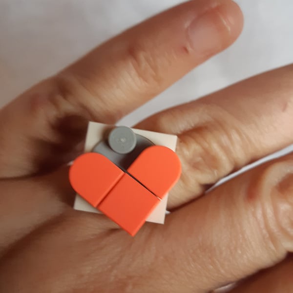 Bague Lego(r) tournante cœur