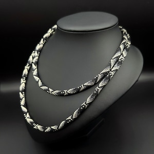 Black dragon necklace. Serpent jewelry. Dragon lover gift